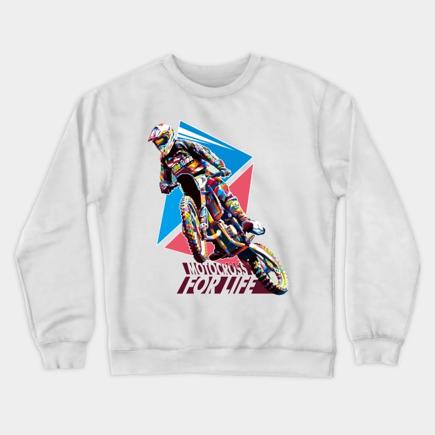 Pop art Motocross Crewneck Sweatshirt by Madiaz